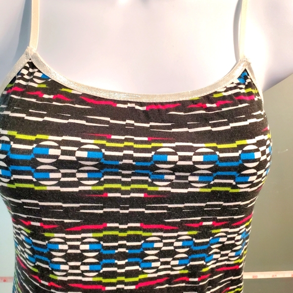 Bluenotes Tops - Small, Multi Colored with Black, White, Red, Blue, Green Pattern Tank Top